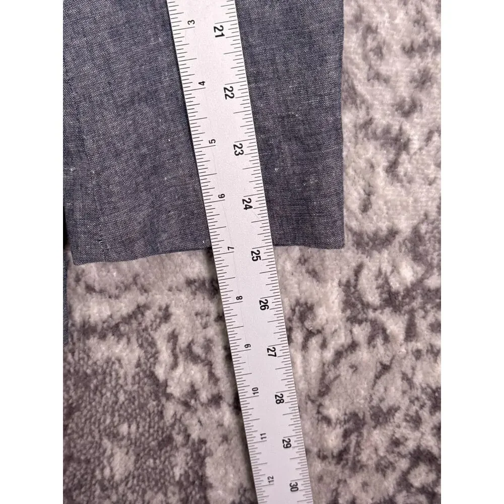 J Crew Ludlow Slim Blazer 38 R Mens Somelos Blue Cotton Linen Chambray Jacket